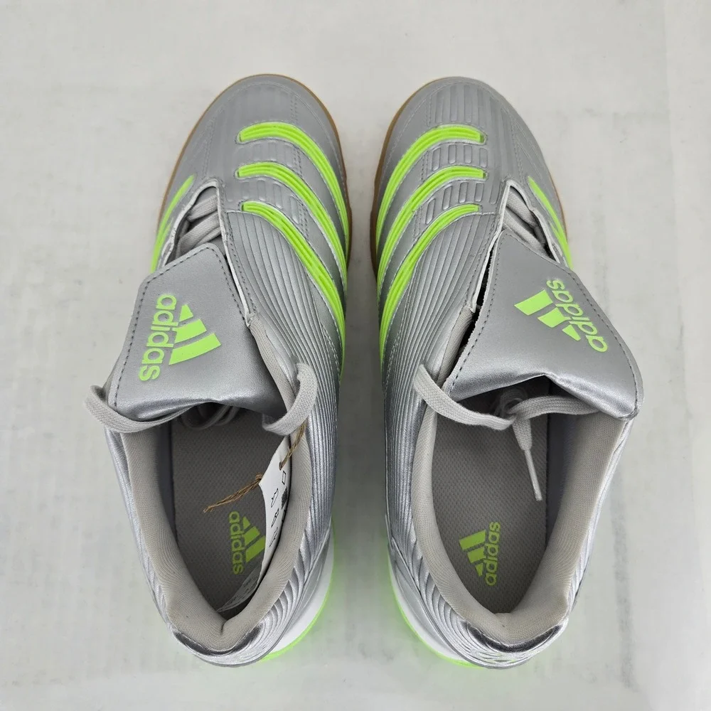 Adidas Predator Sala W Silver Green Indoor Soccer Shoes JR1636 Womens 9 NEW
